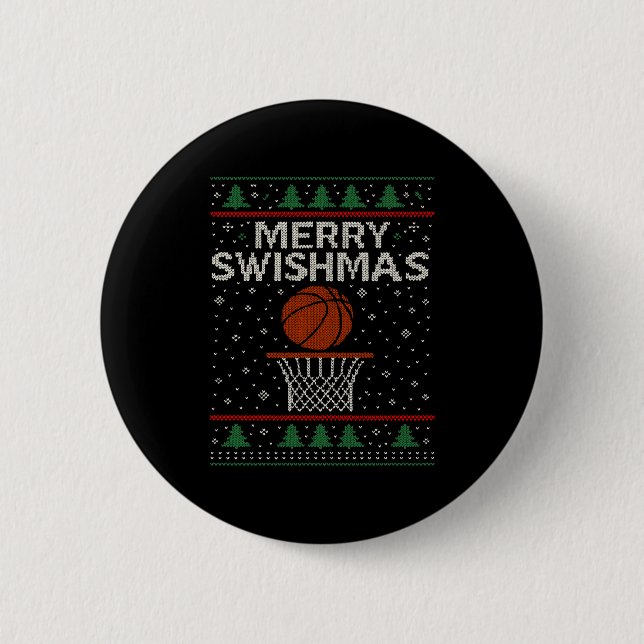 Merry Swishmas Ugly Christmas Sweater Basketball J Knapp (Framsida)