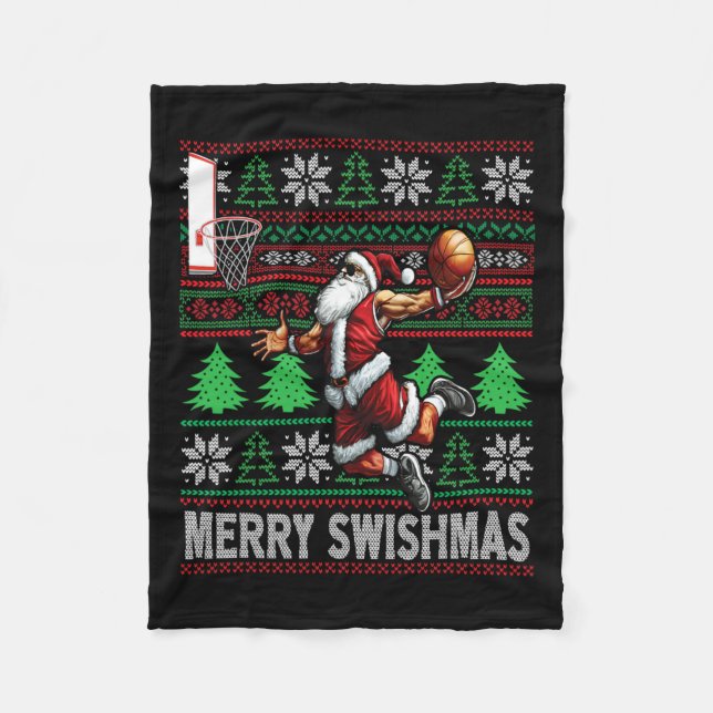 Merry Swishmas Ugly jul Basketball jul Fleecefilt (Framsidan)