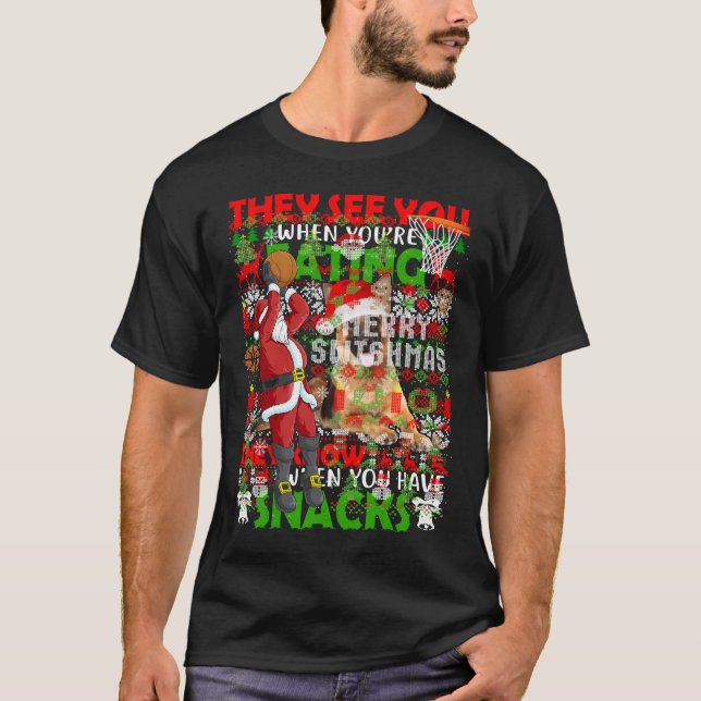 Merry Swishmas Ugly jul Basketball jul T Shirt (Framsida)