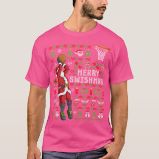 Merry Swishmas Ugly jul Basketball Santa Cla T Shirt