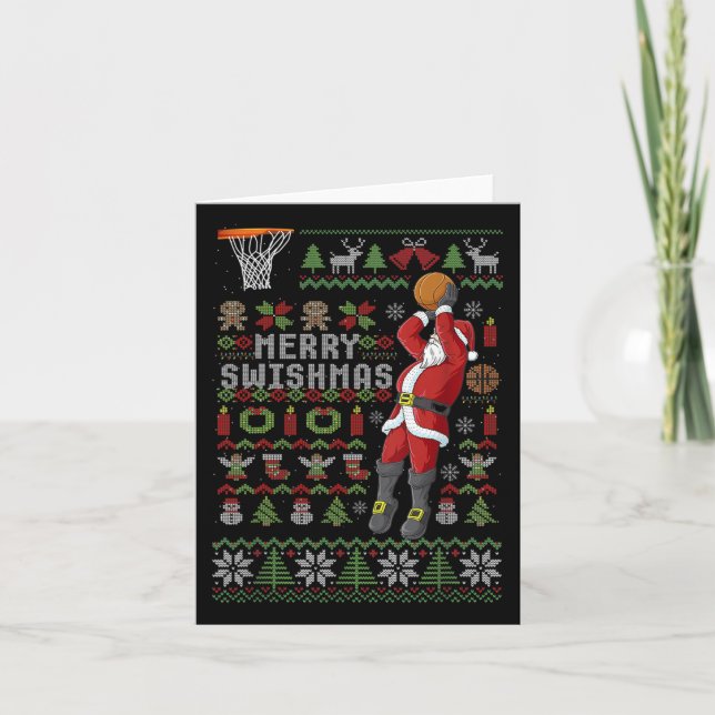 Merry Swishmas Ugly jul Bysketbyll jul Jul Kort (Framsida)