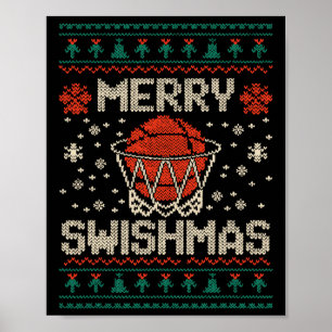 Merry Swishmas Ugly jul Sweater Bysketll Poster