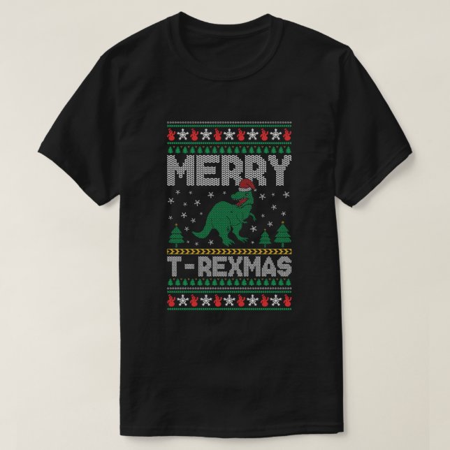 Merry T-REXMAS  T Shirt (Design framsida)