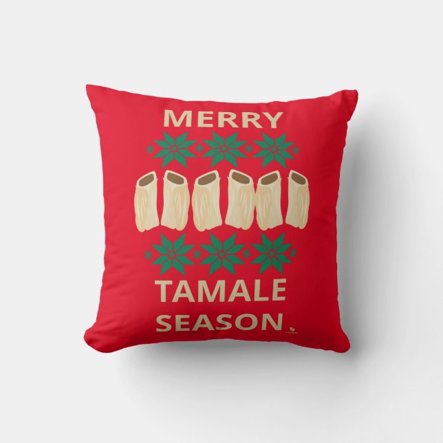 Merry Tamale Season Cheeky Helgdag Simple Stil T- Kudde (Framsida)