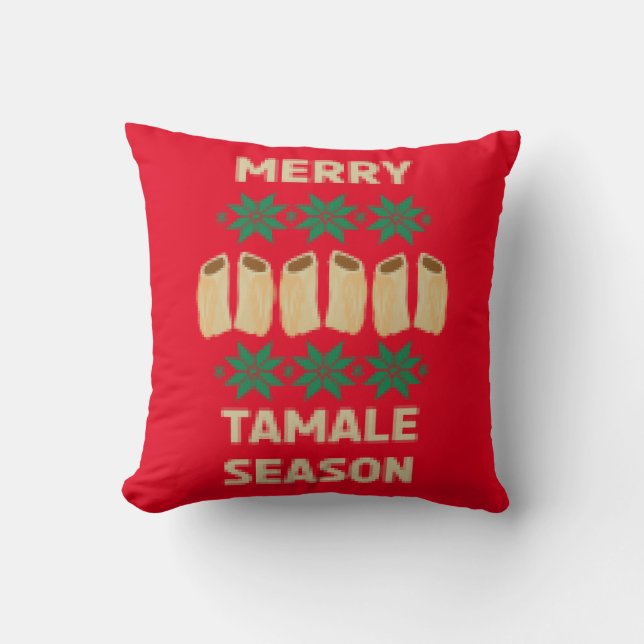 Merry Tamale Season Funny Julafton Sweater Kudde (Framsida)