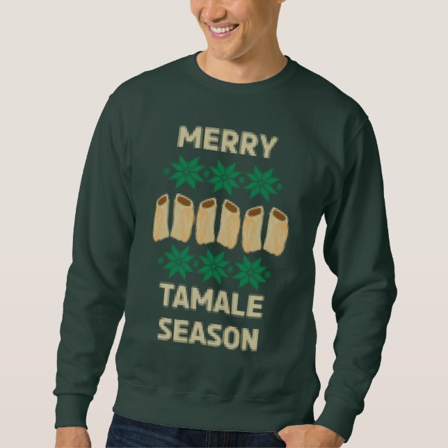 Merry Tamale Season Ugly Helgdag Sweater Lång Ärmad Tröja (Framsida)
