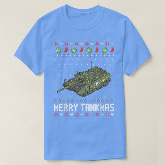 Merry Tankmas Arméns Tank för militära slag Funny  T Shirt (Design framsida)