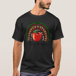 Merry Teacher Apple jul Leopard Buffalo Plai T Shirt
