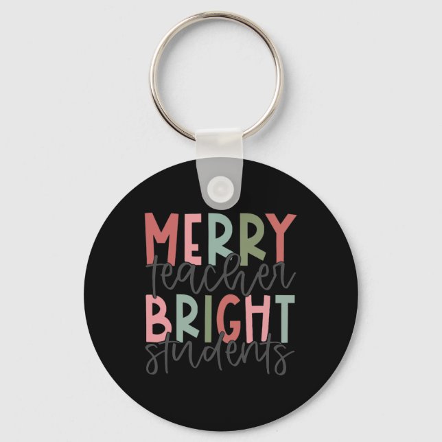 Merry Teacher Bright Student jullärare Nyckelring (Framsida)