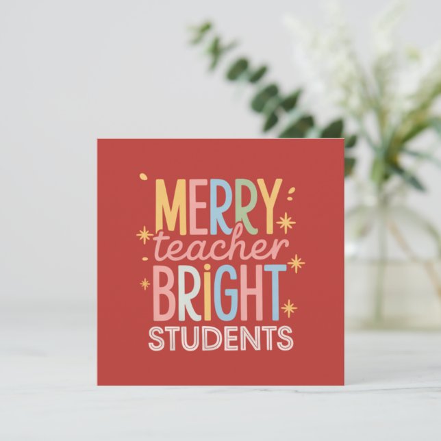 Merry Teacher Bright Studenter jul samt Julafton Inbjudningar (Stående Fram)