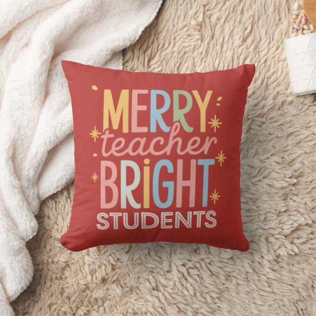 Merry Teacher Bright Studenter jul samt Julafton Kudde (Filt)