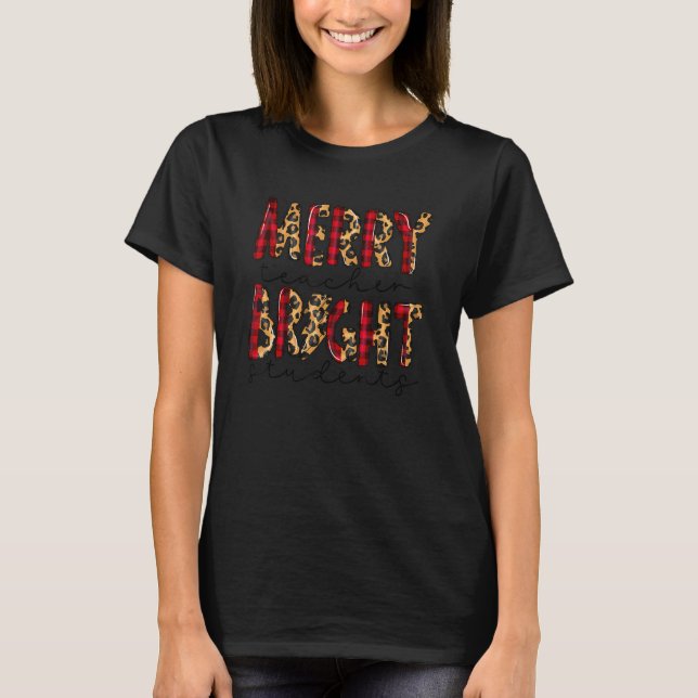 Merry Teacher Bright Studenter Leopard Red Play Ch T Shirt (Framsida)