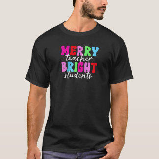 Merry Teacher Bright Studenter Retro Groovy Funny  T Shirt