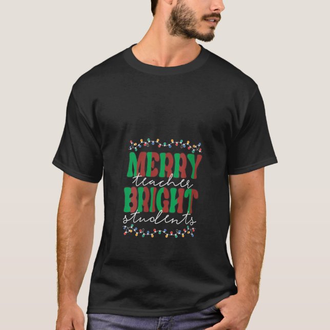 Merry Teacher Bright Studenter V Nacke T Shirt (Framsida)