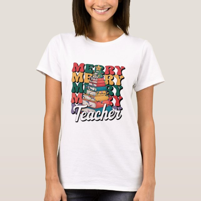 Merry Teacher jul T Shirt (Framsida)