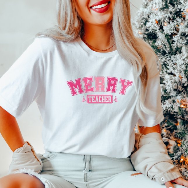 Merry Teacher-Rosan Jul T Shirt (Skapare uppladdad)