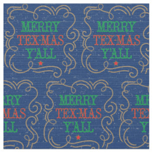 Merry Tex-Mas Y'all Rope Ram på Blue Tyg