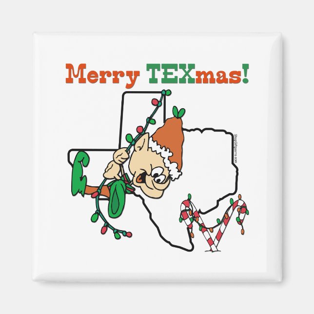 Merry Texmas jul Magnet (Framsidan)