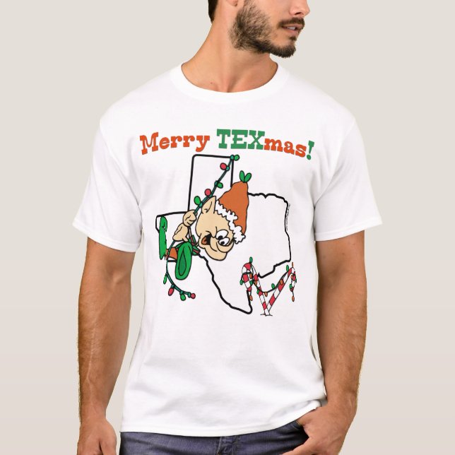 Merry Texmas jul T-shirt (Framsida)
