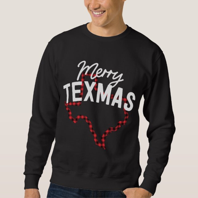 Merry Texmas Southern Texas-julstaten Buffal Lång Ärmad Tröja (Framsida)