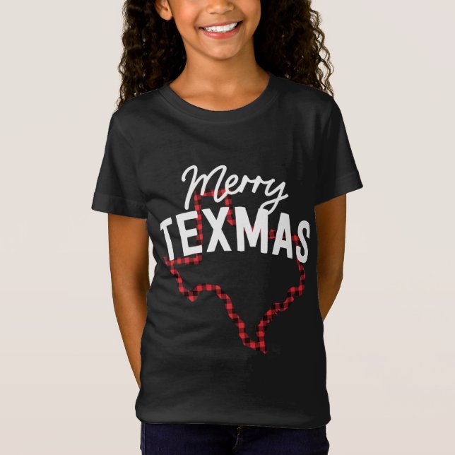 Merry Texmas Southern Texas-julstaten Buffal T Shirt (Framsida)