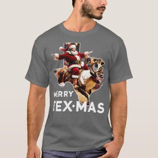 Merry Texmas Texas jultomten Reindeer Rodeo T Shirt