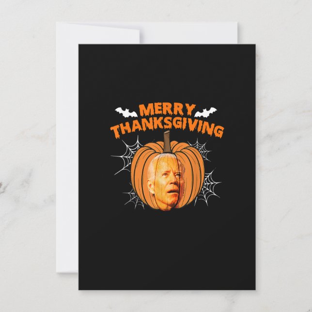 Merry Thanksgiving Confsed Joe Biden Cute Pumpkin Inbjudningar (Framsida)