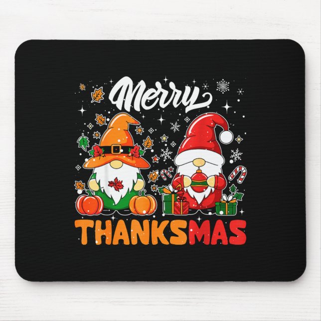 Merry Thanksmas Funny Fall Thanksgiving Santa Gnom Musmatta (Framsidan)