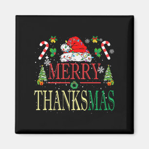Merry Thanksmas Santa Hat Julafton Family Manar Wo Magnet