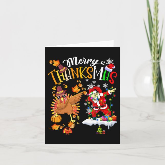 Merry Thanksmas Thanksgiving jul Kort (Framsida)