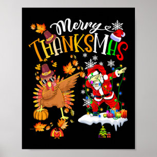 Merry Thanksmas Thanksgiving jul Poster