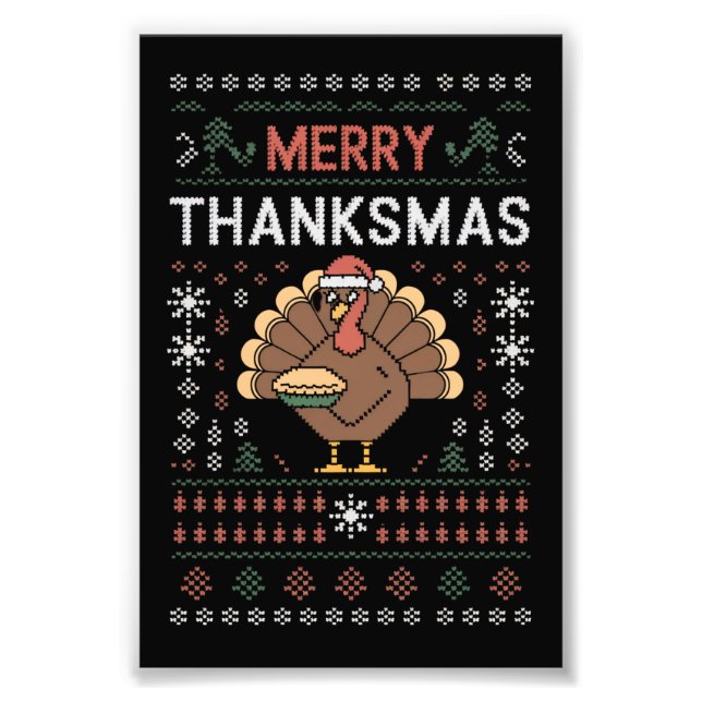 Merry Thanksmas-Thanksgivingen, Turkiet Fototryck (Framsidan)