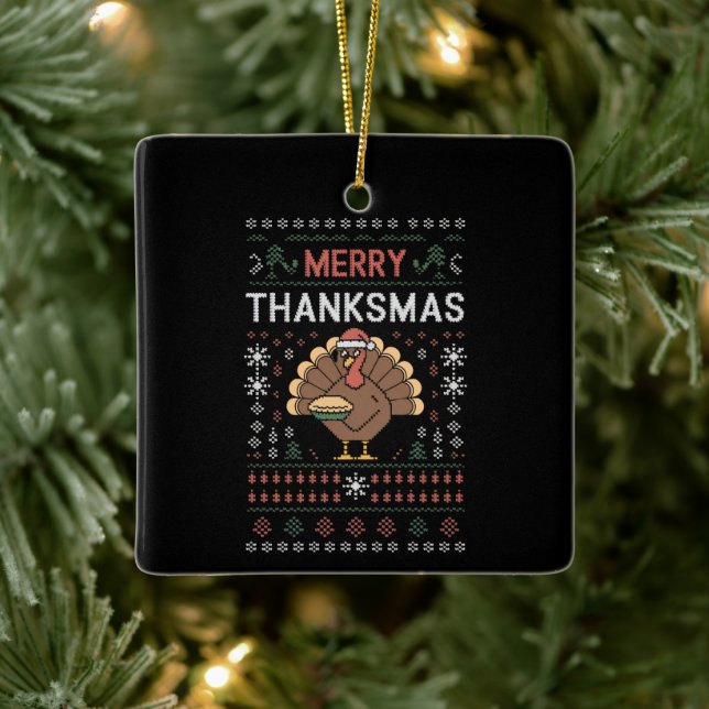 Merry Thanksmas-Thanksgivingen, Turkiet Julgransprydnad Keramik (Träd)