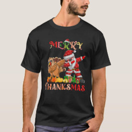 Merry Thanksmas Turkey Santa dabbing T Shirt