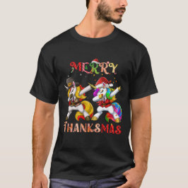 Merry Thanksmas Unicorn Dabbing T Shirt
