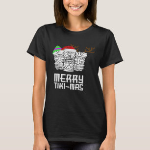 Merry Tiki-Mas-julschett Santa Hat Tiki Tee