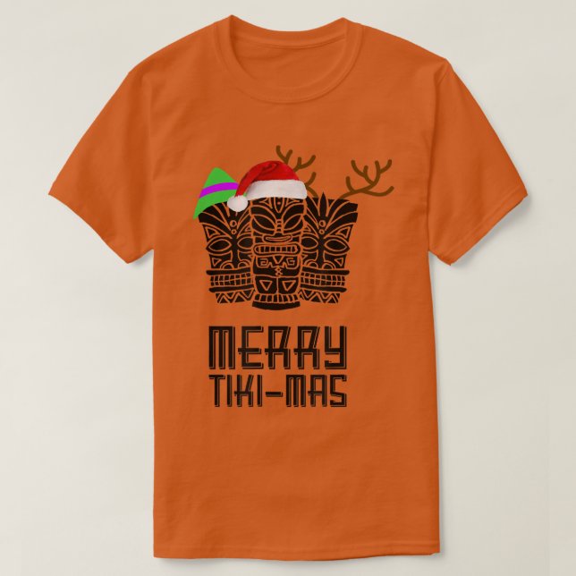 Merry TikiMas Christmas , Santa Hat Tiki Tee  (Design framsida)