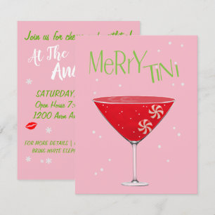 Merry-tini Merry Martini Helgdag Cocktail Party Inbjudningar