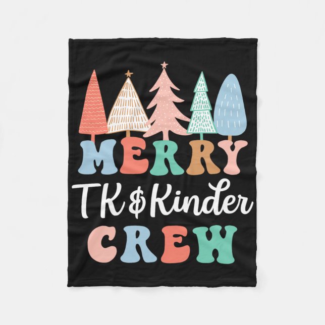 Merry Tk And Kinder Crew Kindergarten Teacher Chri Fleecefilt (Framsidan)