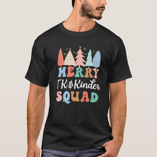 Merry TK Kinder Squad jul Kindergarten Teach T Shirt (Framsida)