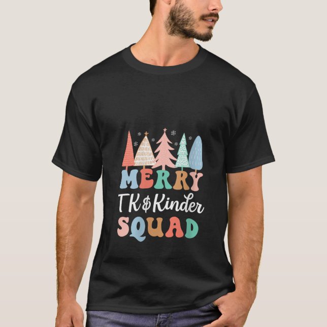 Merry TK Kinder Squad jul Kindergarten Teach T Shirt (Framsida)