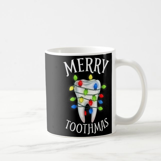 Merry Toothmas Christmas Light Molar Tooth Hygieni Kaffemugg (Höger)