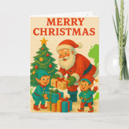 Merry Tootmas! Funny Farting Santa & Elves Helgkort