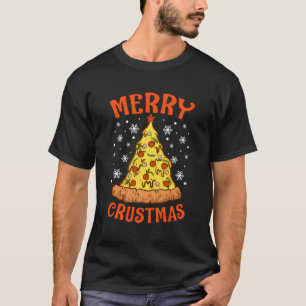 Merry Träd Cheese Pizza för jul T Shirt