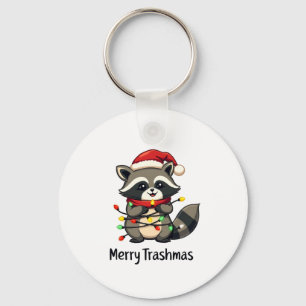 Merry Trashmas Funny Raccoon jul Helgdag Nyckelring