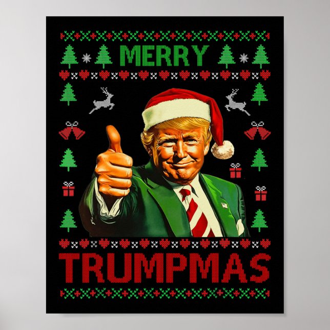 Merry Trumpmas Funny Ugly jul Sweater Best X Poster (Framsidan)
