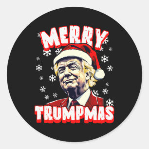 Merry Trumpmas julklump Santa Trump Christm Runt Klistermärke