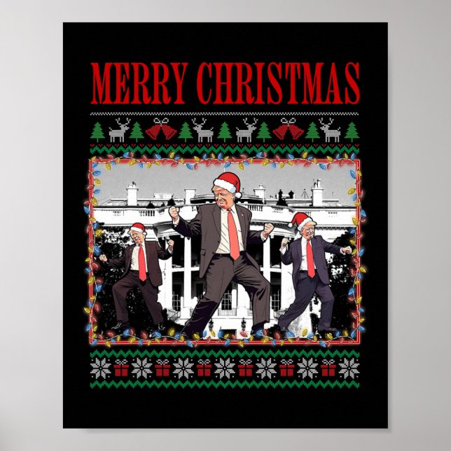 Merry Trumpmas - Jultomten Donald Trump Dance Poster (Framsidan)
