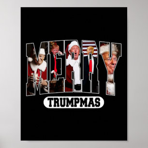 Merry Trumpmas Santa Trump jul Pajamas Funny Poster