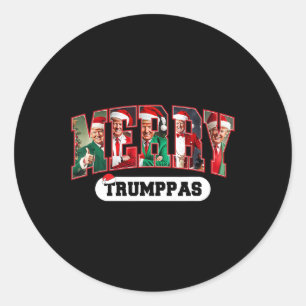 Merry Trumpmas Santa Trump jul Pajamas Funny Runt Klistermärke